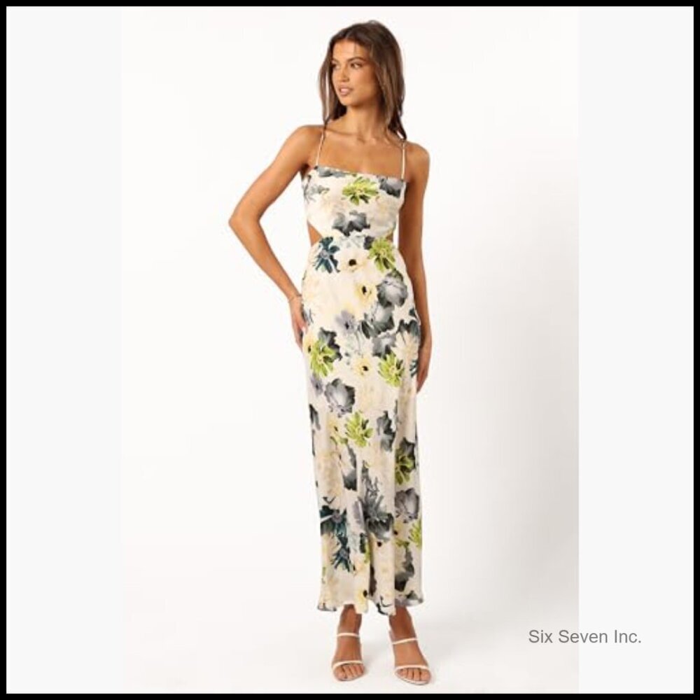 Maxi Dress with Halter Neckline and Side Cut Out Detail - Picture 2 of 6